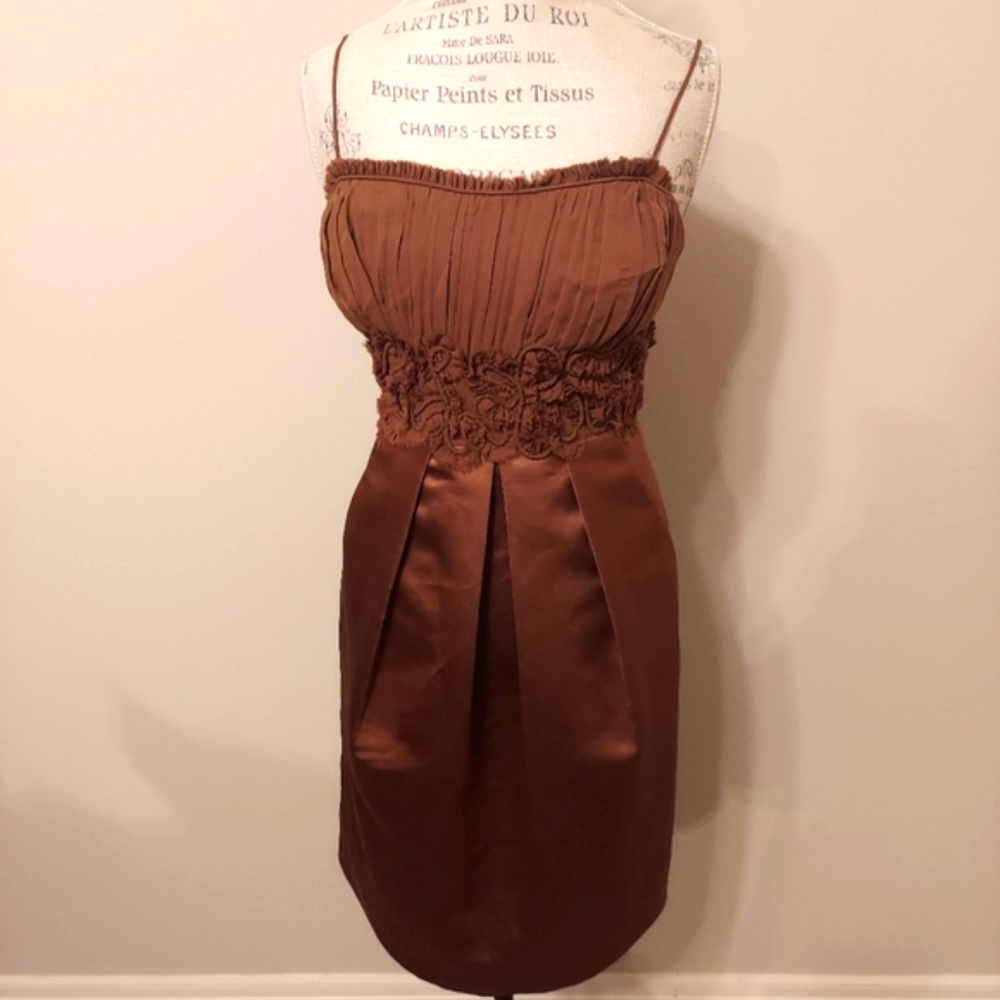 BCBGMaxAzria Dark Brown Party Dress Sz 4